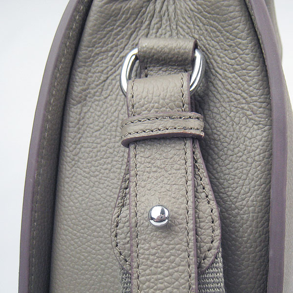 Fake Hermes Togo Leather Handbag Grey 8076